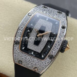 BBA Factory Richard Mille RM 07 31.4mm Diamond Bezel Black Rubber Strap Skeletonized Black Dial (6) BBA Factory Richard Mille RM 07 31.4mm Diamond Bezel Black Rubber Strap Skeletonized Black Dial