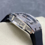 BBA Factory Richard Mille RM 07 31.4mm Diamond Bezel Black Rubber Strap Skeletonized Black Dial (7) BBA Factory Richard Mille RM 07 31.4mm Diamond Bezel Black Rubber Strap Skeletonized Black Dial