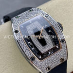 BBA Factory Richard Mille RM 07 31.4mm Diamond Bezel Black Rubber Strap Skeletonized Black Dial (9) BBA Factory Richard Mille RM 07 31.4mm Diamond Bezel Black Rubber Strap Skeletonized Black Dial