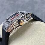 BBA Factory Richard Mille RM 07 31.4mm Diamond Bezel Black Rubber Strap Skeletonized Red Dial