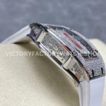 BBA Factory Richard Mille RM 07 31.4mm Diamond Bezel White Rubber Strap Skeletonized Red Dial (5) BBA Factory Richard Mille RM 07 31.4mm Diamond Bezel White Rubber Strap Skeletonized Red Dial
