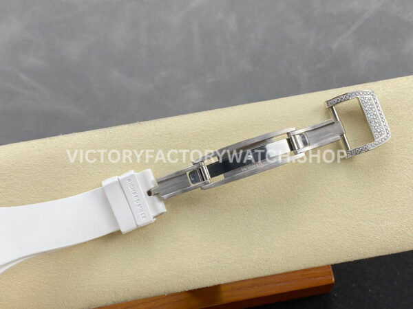 BBA Factory Richard Mille RM 07 31.4mm Diamond Bezel White Rubber Strap Skeletonized White Dial (1) BBA Factory Richard Mille RM 07 31.4mm Diamond Bezel White Rubber Strap Skeletonized White Dial