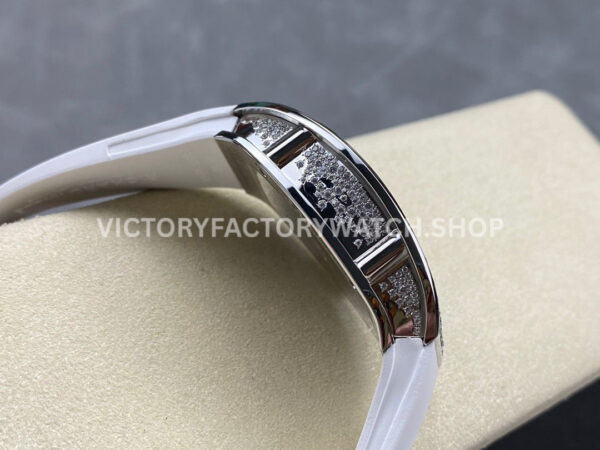 BBA Factory Richard Mille RM 07 31.4mm Diamond Bezel White Rubber Strap Skeletonized White Dial (4) BBA Factory Richard Mille RM 07 31.4mm Diamond Bezel White Rubber Strap Skeletonized White Dial