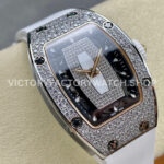 BBA Factory Richard Mille RM 07 31.4mm Diamond Bezel White Rubber Strap Skeletonized White Dial (7) BBA Factory Richard Mille RM 07 31.4mm Diamond Bezel White Rubber Strap Skeletonized White Dial