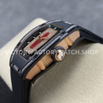 BBA Factory Richard Mille RM 07 31.4mm Diamond Black Ceramic Black Rubber Strap Skeletonized Red Dial