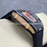 BBA Factory Richard Mille RM 07 31.4mm Diamond Black Ceramic Black Rubber Strap Skeletonized Red Dial