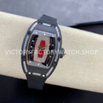 BBA Factory Richard Mille RM 07 31.4mm Diamond Black Ceramic Black Rubber Strap Skeletonized Red Dial