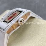 BBA Factory Richard Mille RM 07 31.4mm Diamond White Ceramic White Rubber Strap Skeletonized Red Dial (2) BBA Factory Richard Mille RM 07 31.4mm Diamond White Ceramic White Rubber Strap Skeletonized Red Dial