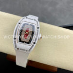 BBA Factory Richard Mille RM 07 31.4mm Diamond White Ceramic White Rubber Strap Skeletonized Red Dial (4) BBA Factory Richard Mille RM 07 31.4mm Diamond White Ceramic White Rubber Strap Skeletonized Red Dial