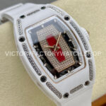 BBA Factory Richard Mille RM 07 31.4mm Diamond White Ceramic White Rubber Strap Skeletonized Red Dial (6) BBA Factory Richard Mille RM 07 31.4mm Diamond White Ceramic White Rubber Strap Skeletonized Red Dial