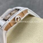 BBA Factory Richard Mille RM 07 31.4mm Diamond White Ceramic White Rubber Strap Skeletonized White Dial