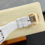 BBA Factory Richard Mille RM 07 31.4mm Diamond White Ceramic White Rubber Strap Skeletonized White Dial