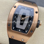 BBA Factory Richard Mille RM 07 31.4mm Rose Gold Black Rubber Strap Skeletonized Black Dial (4) BBA Factory Richard Mille RM 07 31.4mm Rose Gold Black Rubber Strap Skeletonized Black Dial