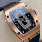 BBA Factory Richard Mille RM 07 31.4mm Rose Gold Black Rubber Strap Skeletonized Black Dial (7) BBA Factory Richard Mille RM 07 31.4mm Rose Gold Black Rubber Strap Skeletonized Black Dial