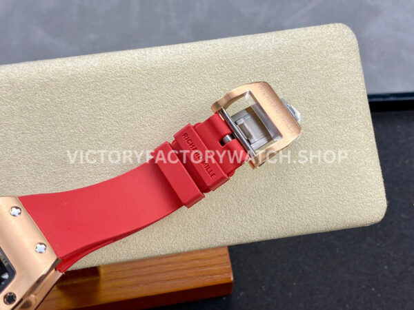 BBA Factory Richard Mille RM 07 31.4mm Rose Gold Red Rubber Strap Skeletonized Red Dial (4) BBA Factory Richard Mille RM 07 31.4mm Rose Gold Red Rubber Strap Skeletonized Red Dial