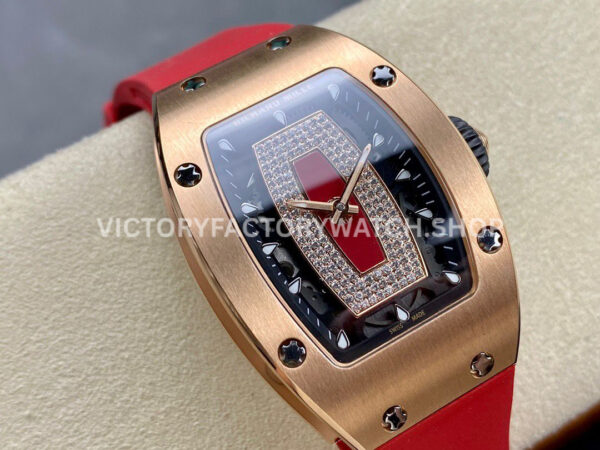 BBA Factory Richard Mille RM 07 31.4mm Rose Gold Red Rubber Strap Skeletonized Red Dial (7) BBA Factory Richard Mille RM 07 31.4mm Rose Gold Red Rubber Strap Skeletonized Red Dial
