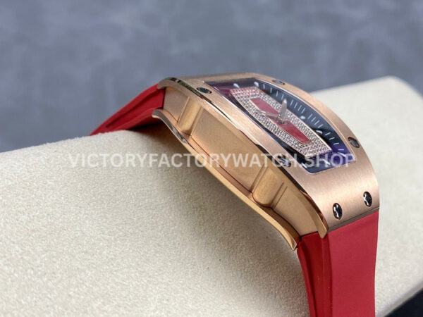 BBA Factory Richard Mille RM 07 31.4mm Rose Gold Red Rubber Strap Skeletonized Red Dial (8) BBA Factory Richard Mille RM 07 31.4mm Rose Gold Red Rubber Strap Skeletonized Red Dial