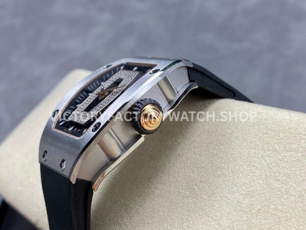 BBA Factory Richard Mille RM 07 31.4mm Steel Black Rubber Strap Skeletonized Black Dial