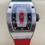 BBA Factory Richard Mille RM 07 31.4mm Steel Red Rubber Strap Skeletonized Red Dial (1) BBA Factory Richard Mille RM 07 steel red rubber strap red skeletonized dial