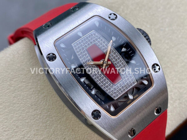 BBA Factory Richard Mille RM 07 31.4mm Steel Red Rubber Strap Skeletonized Red Dial (5) BBA Factory Richard Mille RM 07 31.4mm Steel Red Rubber Strap Skeletonized Red Dial