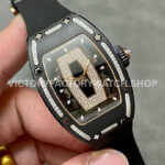 BBA Factory Richard Mille RM 07 31.4mm Diamond Black Ceramic Black Rubber Strap Skeletonized Black Dial