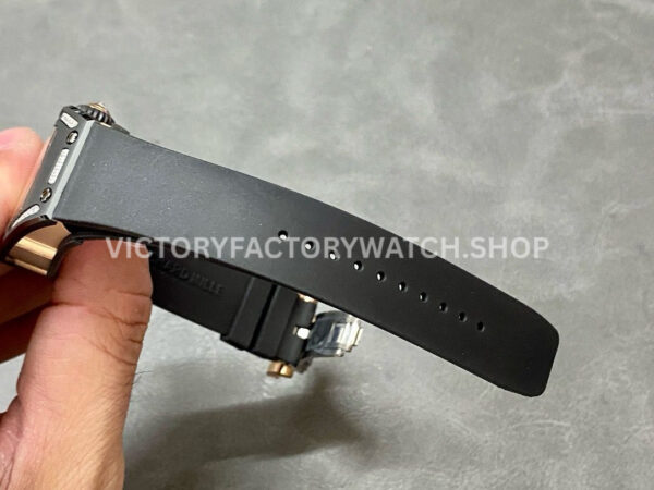 BBA Factory Richard Mille RM 07 31.4mm Diamond Black Ceramic Black Rubber Strap Skeletonized Black Dial