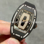 BBA Factory Richard Mille RM 07 31.4mm Diamond Black Ceramic Black Rubber Strap Skeletonized Black Dial