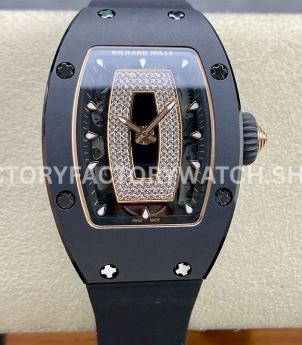 BBA Factory Richard Mille RM 07 titanium black ceramic black skeletonized dial black strap