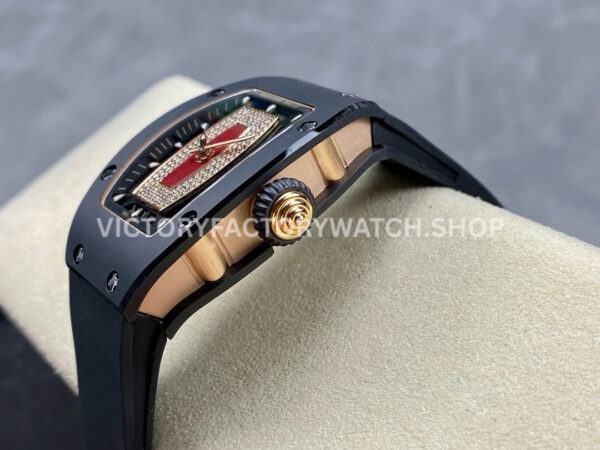 BBA Factory Richard Mille RM 07 31.4mm Titanium Black Ceramic Black Rubber Strap Skeletonized Black Dial
