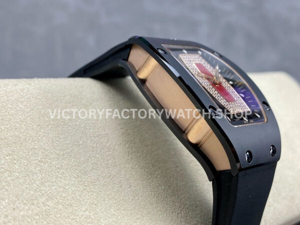 BBA Factory Richard Mille RM 07 31.4mm Titanium Black Ceramic Black Rubber Strap Skeletonized Black Dial