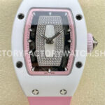 BBA Factory Richard Mille RM07 31.4mm Titanium&Carbon Fiber Pink Rubber Strap Skeletonized Pink Dia BBA Factory Richard Mille RM 07 pink skeletonized dial pink rubber strap white ceramic
