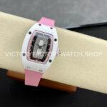 BBA Factory Richard Mille RM07 31.4mm Titanium&Carbon Fiber Pink Rubber Strap Skeletonized Pink Dia (6) BBA Factory Richard Mille RM 07 31.4mm Titanium White Ceramic Pink Rubber Strap Skeletonized Pink Dial