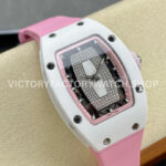 BBA Factory Richard Mille RM07 31.4mm Titanium&Carbon Fiber Pink Rubber Strap Skeletonized Pink Dia (8) BBA Factory Richard Mille RM 07 31.4mm Titanium White Ceramic Pink Rubber Strap Skeletonized Pink Dial