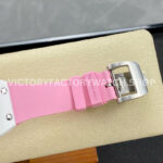 BBA Factory Richard Mille RM07 31.4mm Titanium&Carbon Fiber Pink Rubber Strap Skeletonized Pink Dia (9) BBA Factory Richard Mille RM 07 31.4mm Titanium White Ceramic Pink Rubber Strap Skeletonized Pink Dial