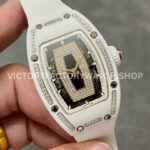 BBA Factory Richard Mille RM07 31.4mm Titanium&Carbon Fiber White Rubber Strap Skeletonized Blac (5) BBA Factory Richard Mille RM 07 31.4mm Diamond White Ceramic White Rubber Strap Skeletonized Black Dial
