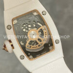 BBA Factory Richard Mille RM07 31.4mm Titanium&Carbon Fiber White Rubber Strap Skeletonized Blac (6) BBA Factory Richard Mille RM 07 31.4mm Diamond White Ceramic White Rubber Strap Skeletonized Black Dial