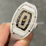 BBA Factory Richard Mille RM07 31.4mm Titanium&Carbon Fiber White Rubber Strap Skeletonized Blac (9) BBA Factory Richard Mille RM 07 31.4mm Diamond White Ceramic White Rubber Strap Skeletonized Black Dial