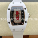 BBA Factory Richard Mille RM07 31.4mm Titanium&Carbon Fiber White Rubber Strap Skeletonized Black (4) BBA Factory Richard Mille RM 07 white ceramic black skeletonized dial white rubber strap