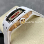 BBA Factory Richard Mille RM07 31.4mm Titanium&Carbon Fiber White Rubber Strap Skeletonized Black (5) BBA Factory Richard Mille RM 07 31.4mm Titanium White Ceramic White Rubber Strap Skeletonized Black Dial