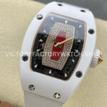 BBA Factory Richard Mille RM07 31.4mm Titanium&Carbon Fiber White Rubber Strap Skeletonized Black (6) BBA Factory Richard Mille RM 07 31.4mm Titanium White Ceramic White Rubber Strap Skeletonized Black Dial