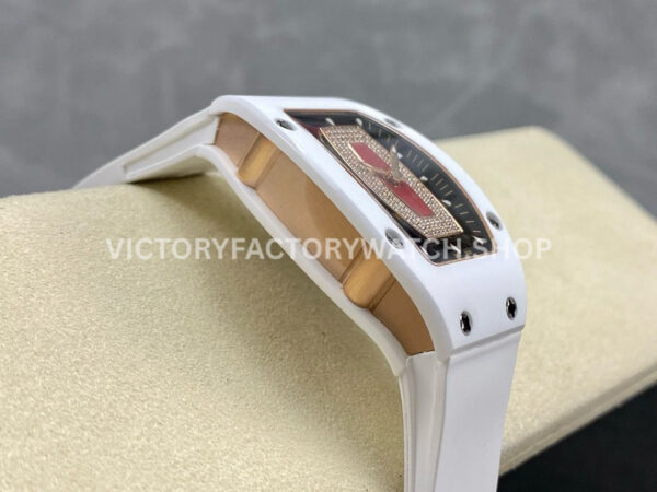 BBA Factory Richard Mille RM07 31.4mm Titanium&Carbon Fiber White Rubber Strap Skeletonized Black (8) BBA Factory Richard Mille RM 07 31.4mm Titanium White Ceramic White Rubber Strap Skeletonized Black Dial