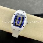 BBA Factory Richard Mille RM07 31.4mm Titanium&Carbon Fiber White Rubber Strap Skeletonized Blue D (6) BBA Factory Richard Mille RM 07 31.4mm Titanium White Ceramic White Rubber Strap Skeletonized Blue Dial