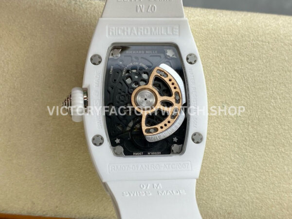 BBA Factory Richard Mille RM07 31.4mm Titanium&Carbon Fiber White Rubber Strap Skeletonized Blue D BBA Factory Richard Mille RM 07 31.4mm Titanium White Ceramic White Rubber Strap Skeletonized Blue Dial