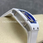 BBA Factory Richard Mille RM07 31.4mm Titanium&Carbon Fiber White Rubber Strap Skeletonized Blue D (8) BBA Factory Richard Mille RM 07 31.4mm Titanium White Ceramic White Rubber Strap Skeletonized Blue Dial
