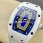 BBA Factory Richard Mille RM07 31.4mm Titanium&Carbon Fiber White Rubber Strap Skeletonized Blue Dia (1) BBA Factory Richard Mille RM 07 31.4mm Titanium White Ceramic White Rubber Strap Skeletonized Blue Dial