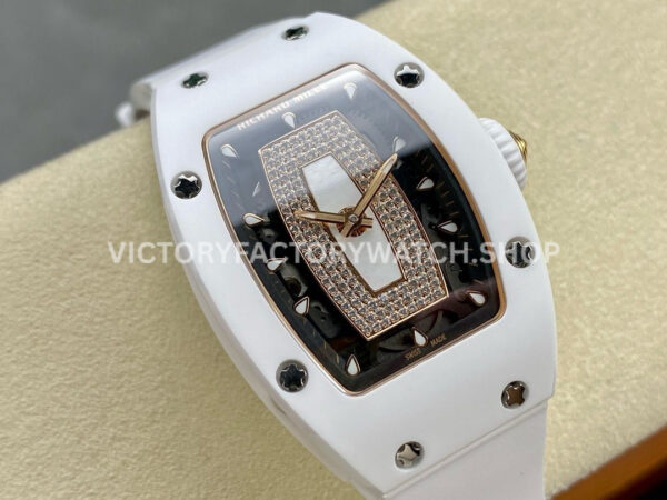 BBA Factory Richard Mille RM07 31.4mm Titanium&Carbon Fiber White Rubber Strap Skeletonized Dial (1) BBA Factory Richard Mille RM 07 31.4mm Titanium White Ceramic White Rubber Strap Skeletonized Dial