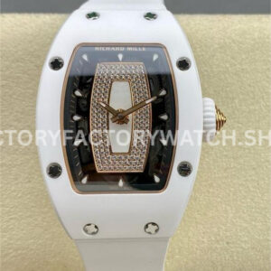 BBA Factory Richard Mille RM 07 white ceramic skeletonized dial white rubber strap
