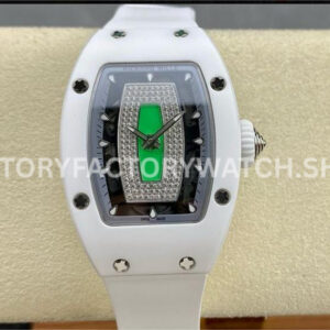 BBA Factory Richard Mille RM 07 white ceramic grey skeletonized dial white rubber strap