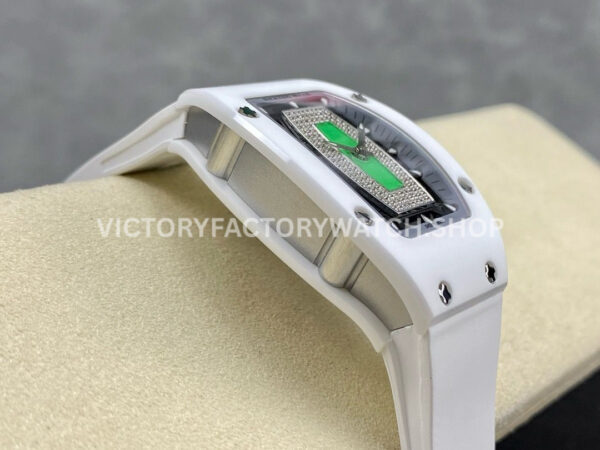 BBA Factory Richard Mille RM 07 31.4mm Titanium White Ceramic White Rubber Strap Skeletonized Grey Dial