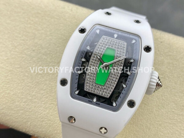 BBA Factory Richard Mille RM 07 31.4mm Titanium White Ceramic White Rubber Strap Skeletonized Grey Dial